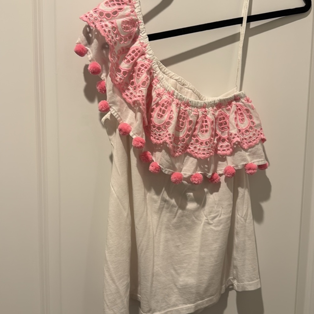 Lilly Pulitzer White Top with Pink Details - Picture 7 of 7